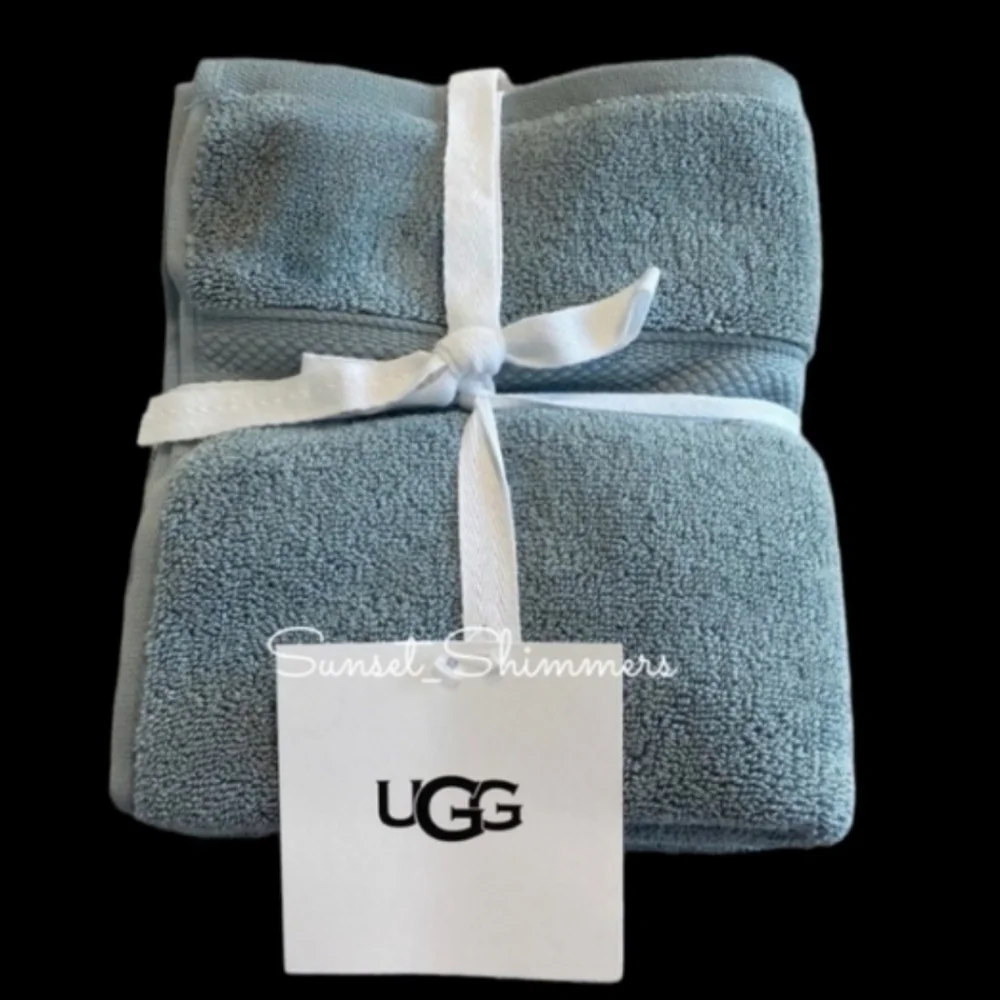 2 Piece UGG PASHA Color - SUCCULENT - THICK PLUSH Turkish Hand TOWEL SET New